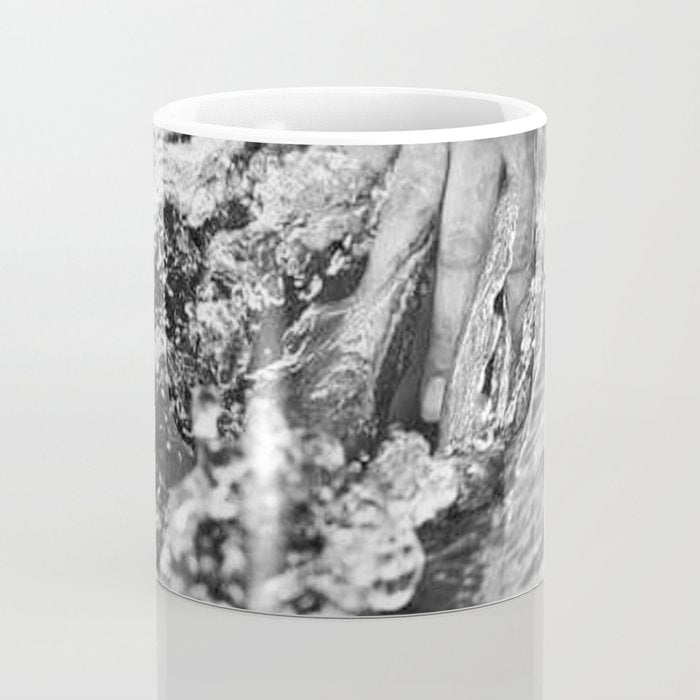 Running hand through the water, under the blue again black and white photograph / art photography Coffee Mug Gallery Image 4