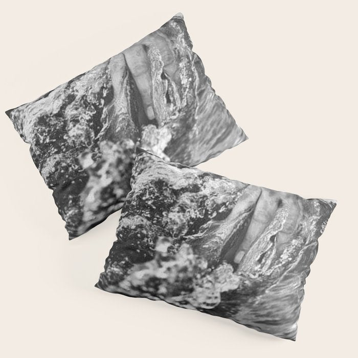 Running hand through the water, under the blue again black and white photograph / art photography Pillow Sham Gallery Image 3