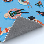Swimming Ladies - Coral & Blue Palette Rug Gallery Image 4