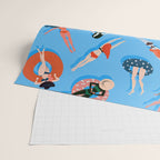 Swimming Ladies - Coral & Blue Palette Wrapping Paper Gallery Image 2