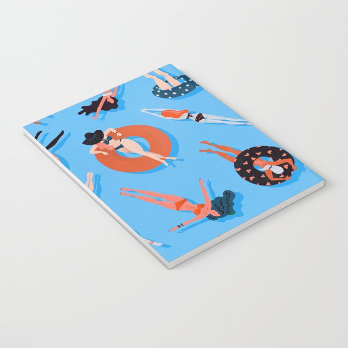 Swimming Ladies - Coral & Blue Palette Notebook Gallery Image 3