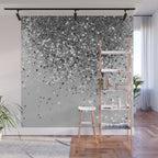 Soft Silver Gray Glitter #1 (Faux Glitter - Photography) #shiny #decor #art #society6 Wall Mural Gallery Image 1