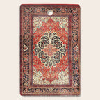  Red Gold Medallion Tabriz Rug Print Cutting Board Gallery Image 1