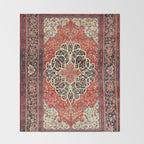  Red Gold Medallion Tabriz Rug Print Throw Blanket Gallery Image 2