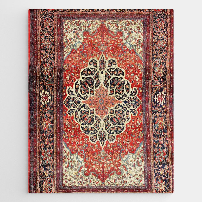  Red Gold Medallion Tabriz Rug Print Jigsaw Puzzle Gallery Image 1