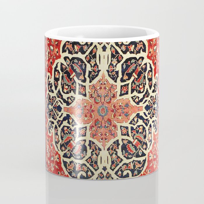  Red Gold Medallion Tabriz Rug Print Coffee Mug Gallery Image 4