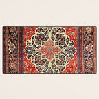  Red Gold Medallion Tabriz Rug Print Desk Mat Gallery Image 3
