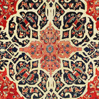  Red Gold Medallion Tabriz Rug Print Coffee Mug Gallery Image 2