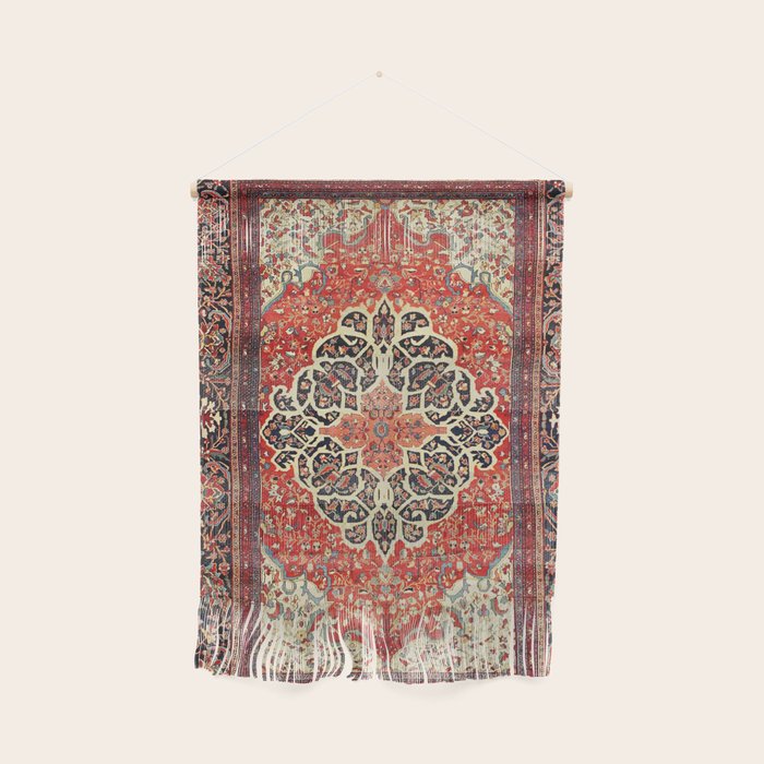  Red Gold Medallion Tabriz Rug Print Wall Hanging Gallery Image 1
