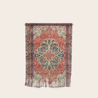  Red Gold Medallion Tabriz Rug Print Wall Hanging Gallery Image 1