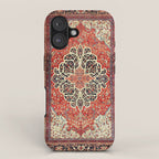  Red Gold Medallion Tabriz Rug Print iPhone Case Gallery Image 1