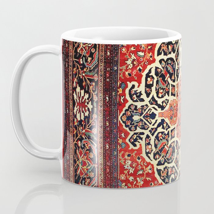  Red Gold Medallion Tabriz Rug Print Coffee Mug Gallery Image 3