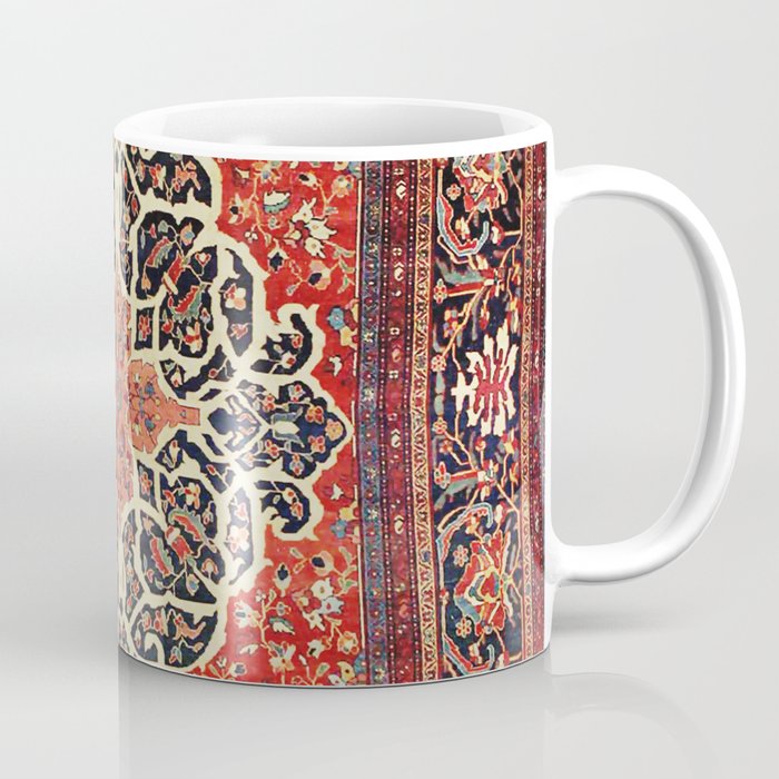  Red Gold Medallion Tabriz Rug Print Coffee Mug Gallery Image 1