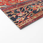  Red Gold Medallion Tabriz Rug Print Welcome Mat Gallery Image 2