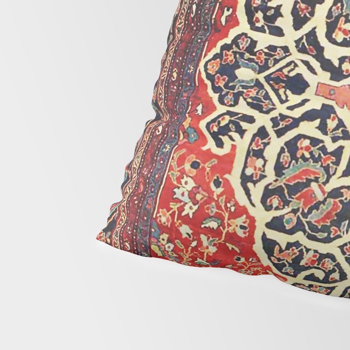  Red Gold Medallion Tabriz Rug Print Pillow Sham Gallery Image 4