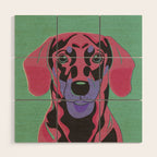 Abstract Dachshund in Pink and Purple Wood Wall Art Gallery Image 1