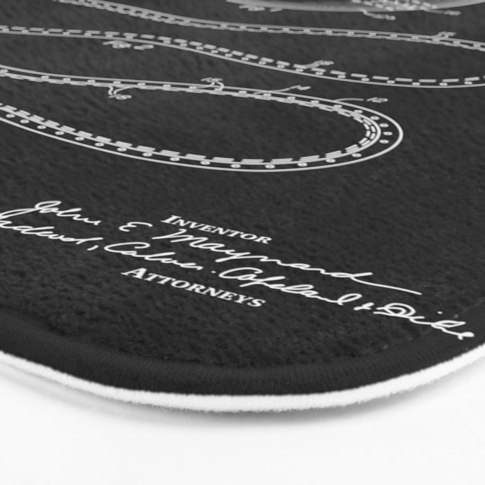 Baseball Patent - Black Bath Mat Gallery Image 3
