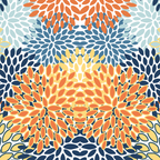 Modern, Floral Prints, Orange, Blue, Yellow Coffee Mug Gallery Image 2