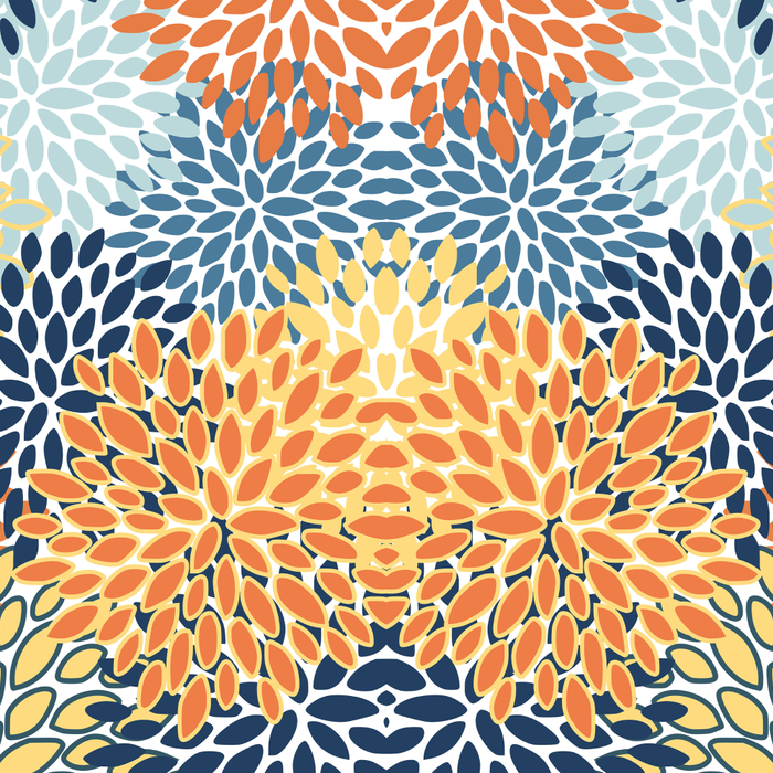 Modern, Floral Prints, Orange, Blue, Yellow Coffee Mug Gallery Image 2