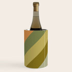 Retro Diagonal Stripes in Vintage Olive Green and Cantaloupe Orange Wine Chiller Gallery Image 2