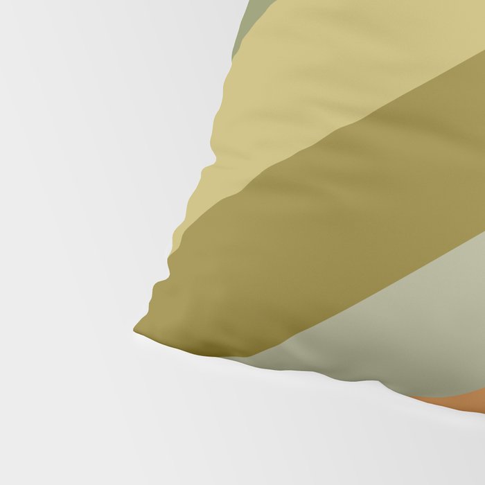 Retro Diagonal Stripes in Vintage Olive Green and Cantaloupe Orange Pillow Sham Gallery Image 4