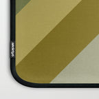 Retro Diagonal Stripes in Vintage Olive Green and Cantaloupe Orange Laptop Sleeve Gallery Image 3