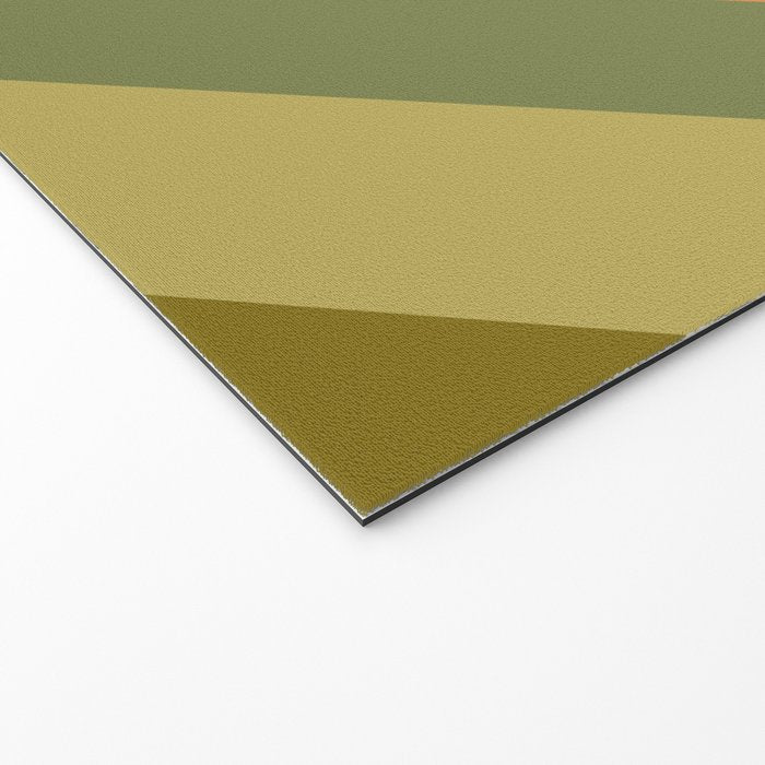 Retro Diagonal Stripes in Vintage Olive Green and Cantaloupe Orange Welcome Mat Gallery Image 2