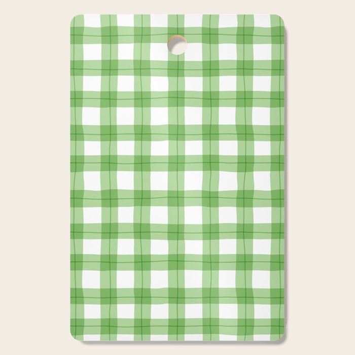 Green geometric plaid gingham pattern Cutting Board Gallery Image 1