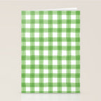 Green geometric plaid gingham pattern Stationery Card Gallery Image 2