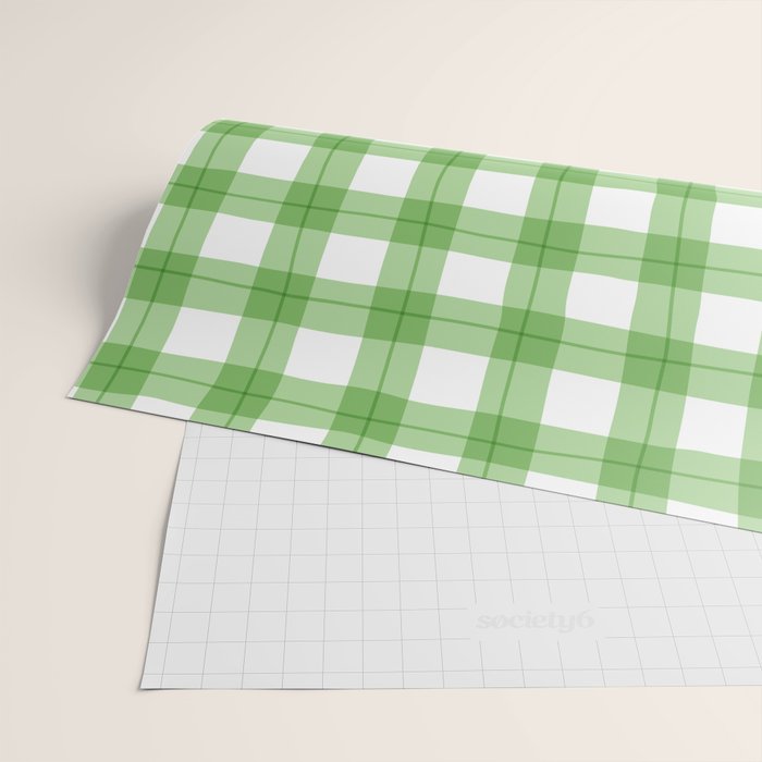 Green geometric plaid gingham pattern Wrapping Paper Gallery Image 2