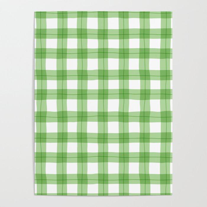 Green geometric plaid gingham pattern Poster Gallery Image 4