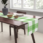 Green geometric plaid gingham pattern Table Runner Gallery Image 2