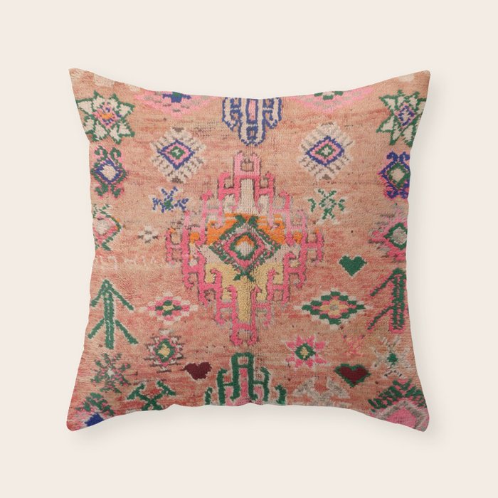 Moroccan Berber Traditional Carpet Throw Pillow Gallery Image 1