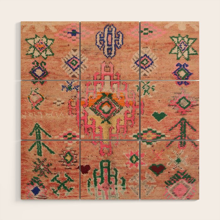 Moroccan Berber Traditional Carpet Wood Wall Art Gallery Image 1