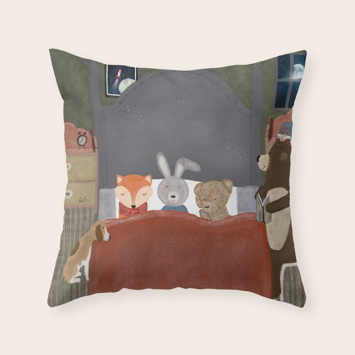 bedtime story Throw Pillow Gallery Image 6
