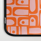 Contemporary Geometric Abstract Piquet Multi Pattern in Pop Orange and Pink Laptop Sleeve Gallery Image 3