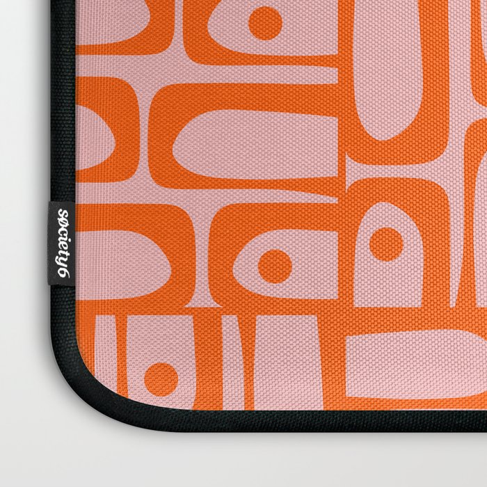 Contemporary Geometric Abstract Piquet Multi Pattern in Pop Orange and Pink Laptop Sleeve Gallery Image 3