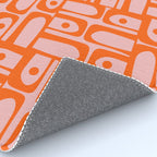 Contemporary Geometric Abstract Piquet Multi Pattern in Pop Orange and Pink Rug Gallery Image 4