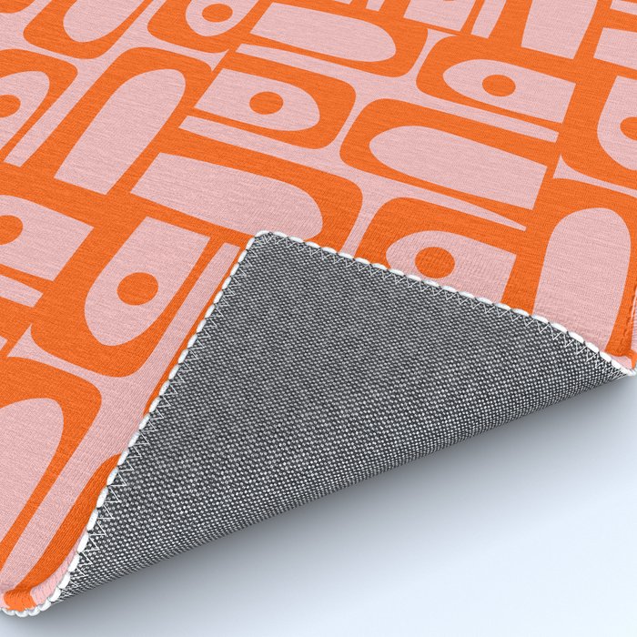Contemporary Geometric Abstract Piquet Multi Pattern in Pop Orange and Pink Rug Gallery Image 4