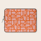 Contemporary Geometric Abstract Piquet Multi Pattern in Pop Orange and Pink Laptop Sleeve Gallery Image 1