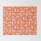Contemporary Geometric Abstract Piquet Multi Pattern in Pop Orange and Pink Throw Blanket Gallery Image 2