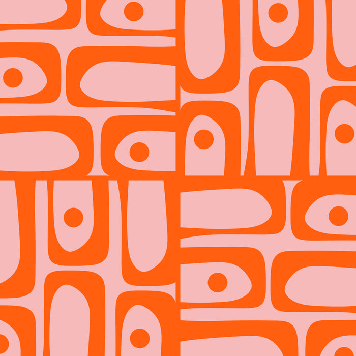 Contemporary Geometric Abstract Piquet Multi Pattern in Pop Orange and Pink Coffee Mug Gallery Image 2
