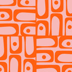 Contemporary Geometric Abstract Piquet Multi Pattern in Pop Orange and Pink Coffee Mug Gallery Image 2