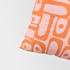 Contemporary Geometric Abstract Piquet Multi Pattern in Pop Orange and Pink Pillow Sham Gallery Image 4