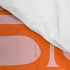 Contemporary Geometric Abstract Piquet Multi Pattern in Pop Orange and Pink Comforter Gallery Image 4