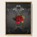 Gothic Glamour Red Rose Black Ornamental Glam Serving Tray Gallery Image 1