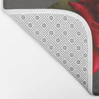 Gothic Glamour Red Rose Black Ornamental Glam Bath Mat Gallery Image 2