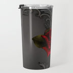 Gothic Glamour Red Rose Black Ornamental Glam Travel Mug Gallery Image 3