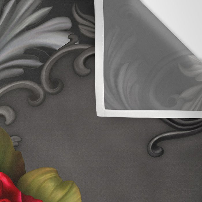 Gothic Glamour Red Rose Black Ornamental Glam Wall Tapestry Gallery Image 3