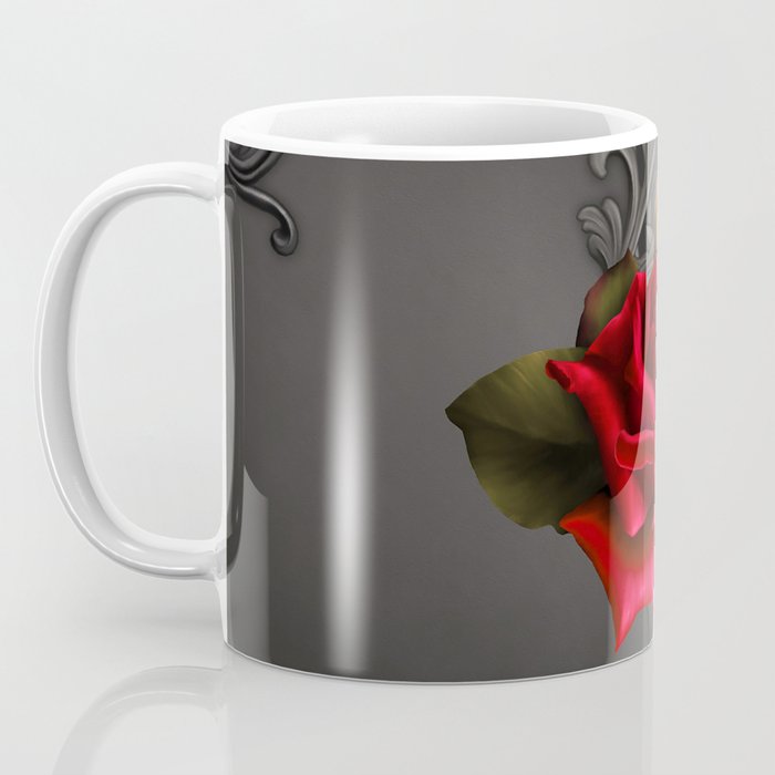 Gothic Glamour Red Rose Black Ornamental Glam Coffee Mug Gallery Image 3
